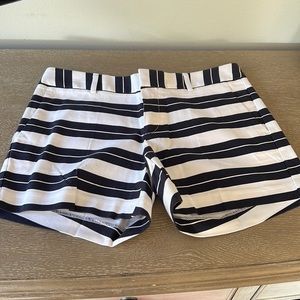Navy and white stripe shorts